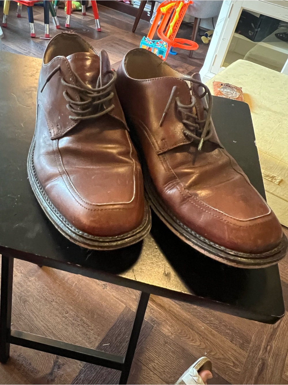 Men's Brown Leather Derby Shoes - Classic Lace-Up